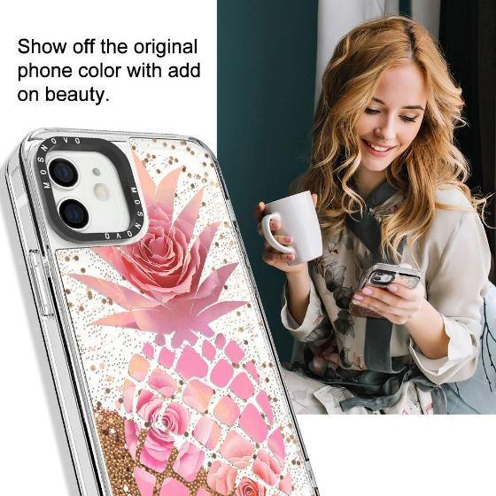 Pineapple Rose Glitter Phone Case - iPhone 12 Case
