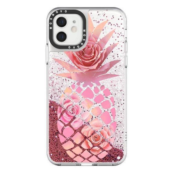 Pineapple Rose Glitter Phone Case - iPhone 12 Case
