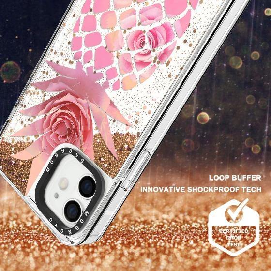 Pineapple Rose Glitter Phone Case - iPhone 12 Mini Case