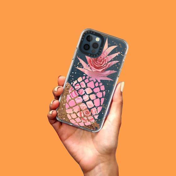Pineapple Rose Glitter Phone Case - iPhone 12 Pro Case