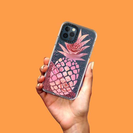 Pineapple Rose Glitter Phone Case - iPhone 12 Pro Max Case