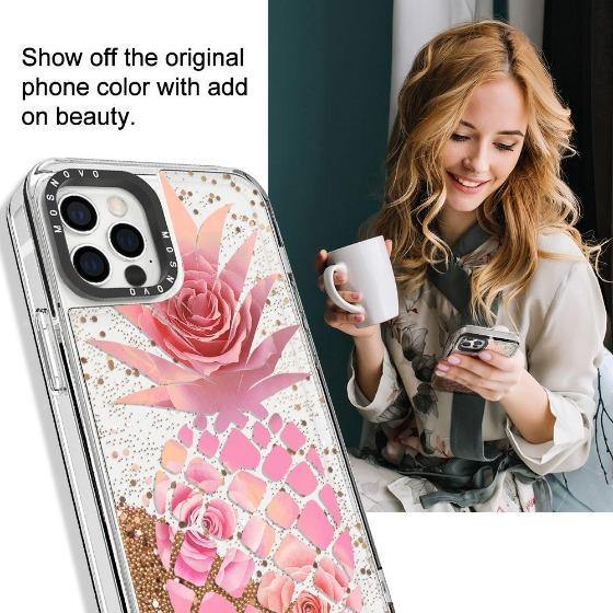 Pineapple Rose Glitter Phone Case - iPhone 12 Pro Max Case