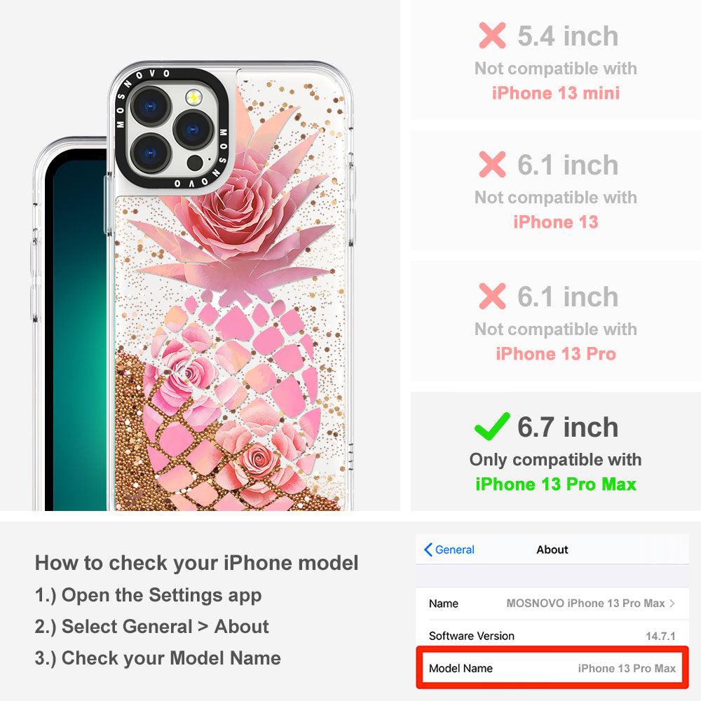 Pineapple Rose Glitter Phone Case - iPhone 13 Pro Max Case - MOSNOVO