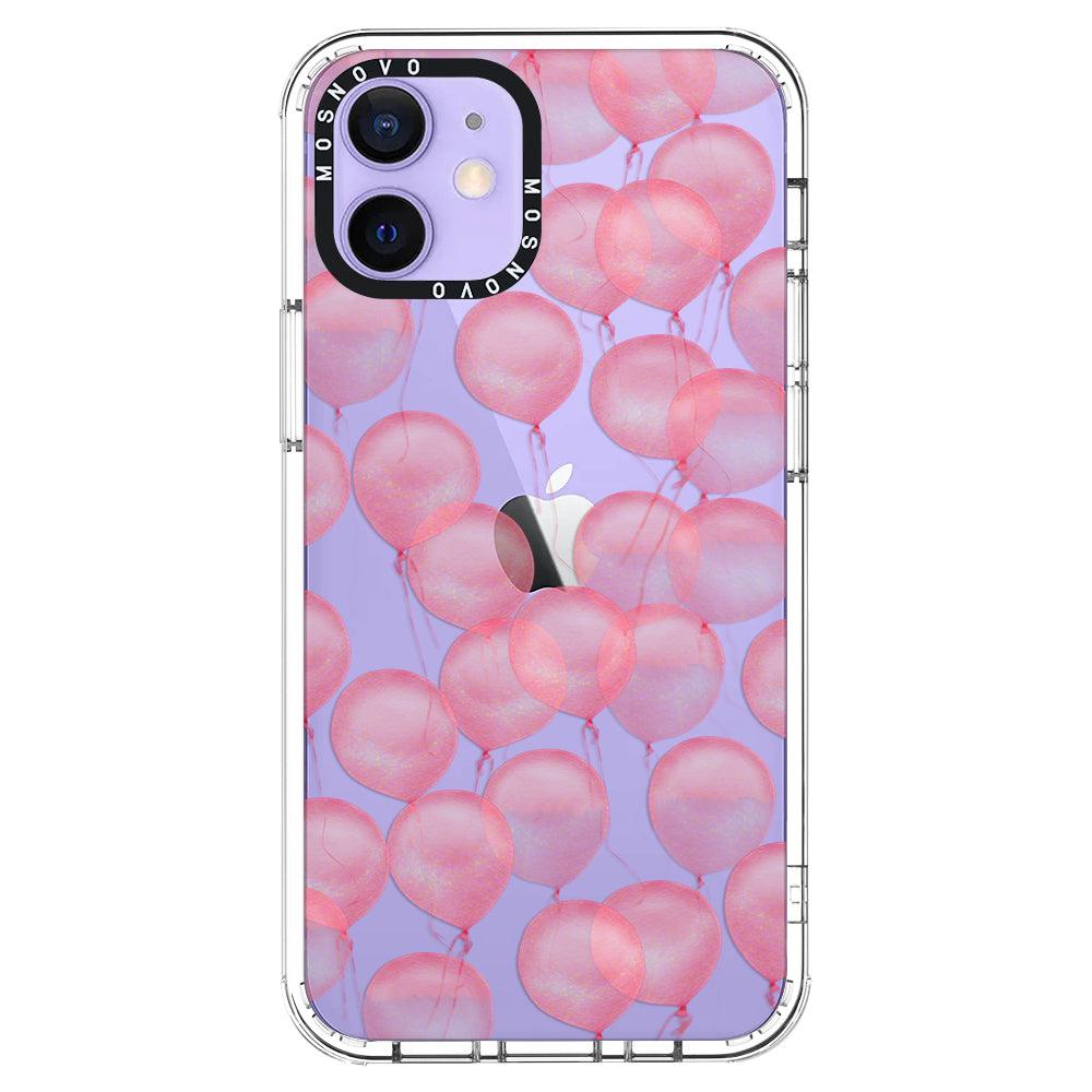 Pink Ballons Phone Case - iPhone 12 Case - MOSNOVO