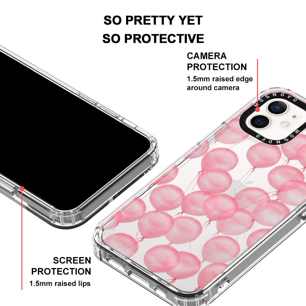 Pink Ballons Phone Case - iPhone 12 Case - MOSNOVO