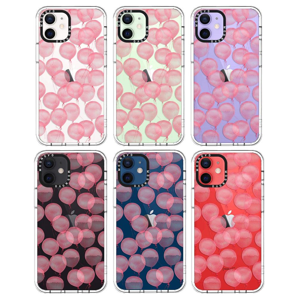Pink Ballons Phone Case - iPhone 12 Mini Case - MOSNOVO