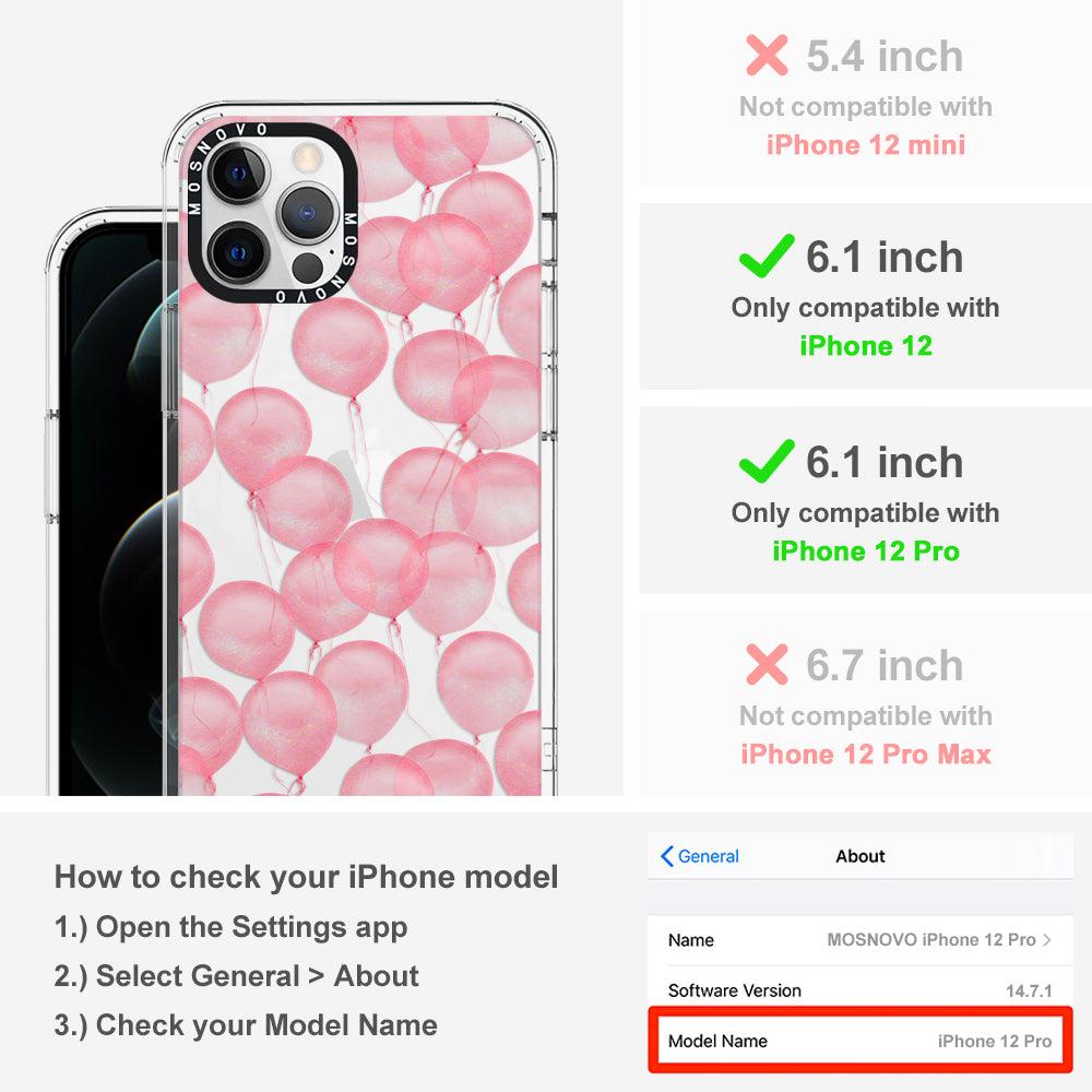 Pink Ballons Phone Case - iPhone 12 Pro Case - MOSNOVO