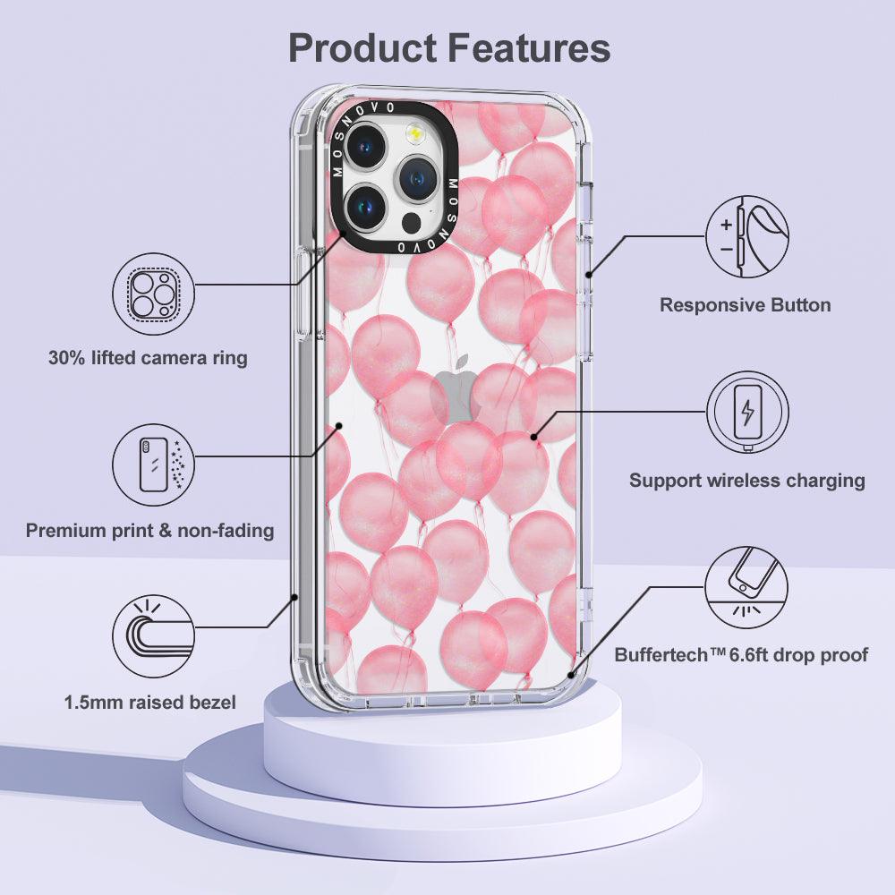 Pink Ballons Phone Case - iPhone 12 Pro Case - MOSNOVO