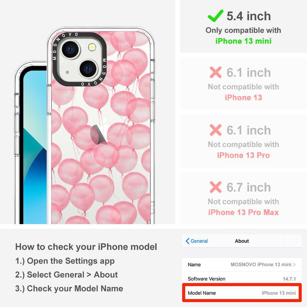 Pink Ballons Phone Case - iPhone 13 Mini Case - MOSNOVO