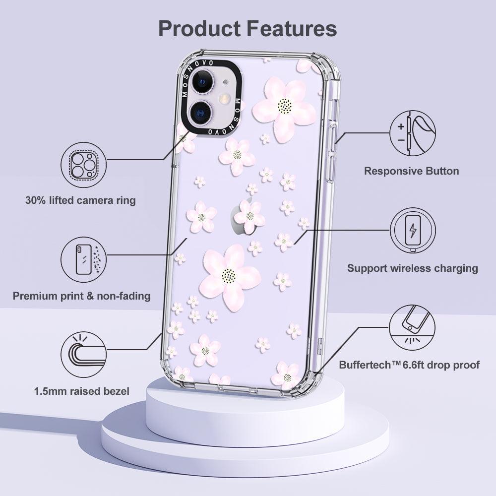 Pink Cherry Blossom Phone Case - iPhone 11 Case - MOSNOVO
