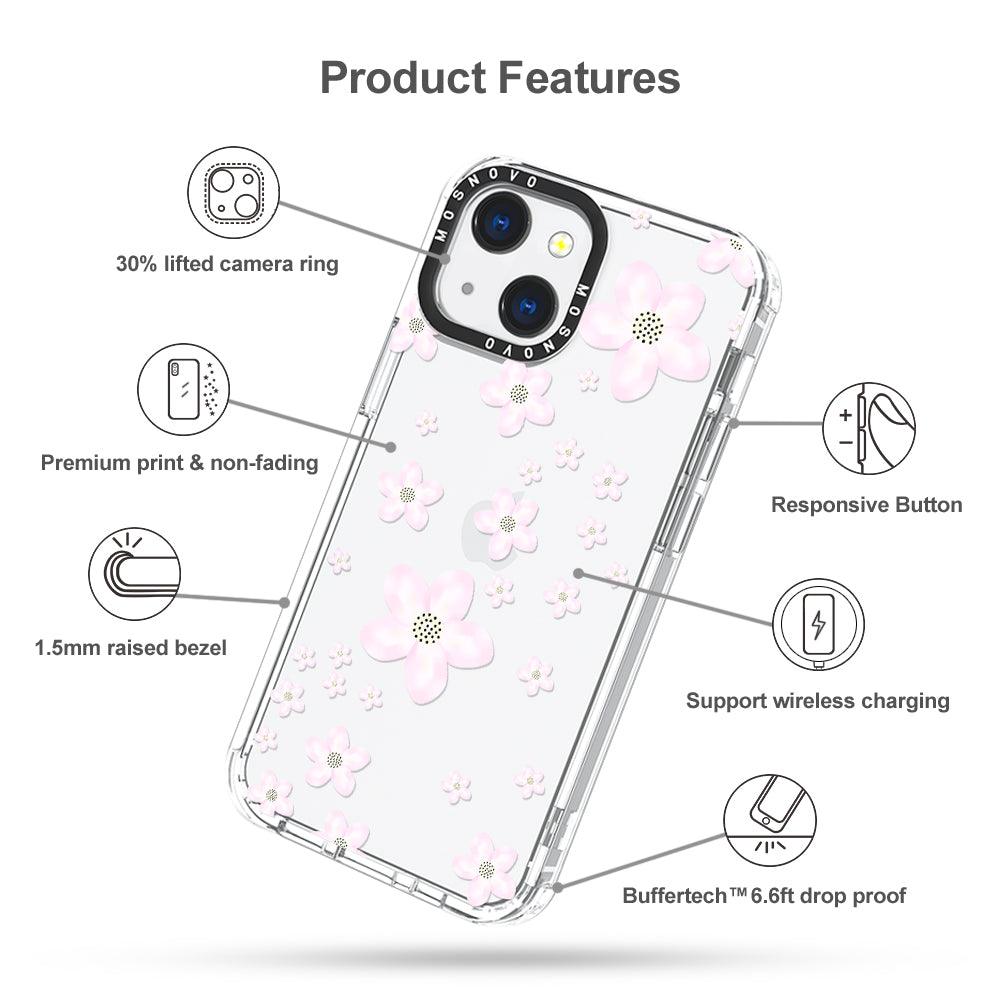 Pink Cherry Blossom Phone Case - iPhone 13 Mini Case - MOSNOVO
