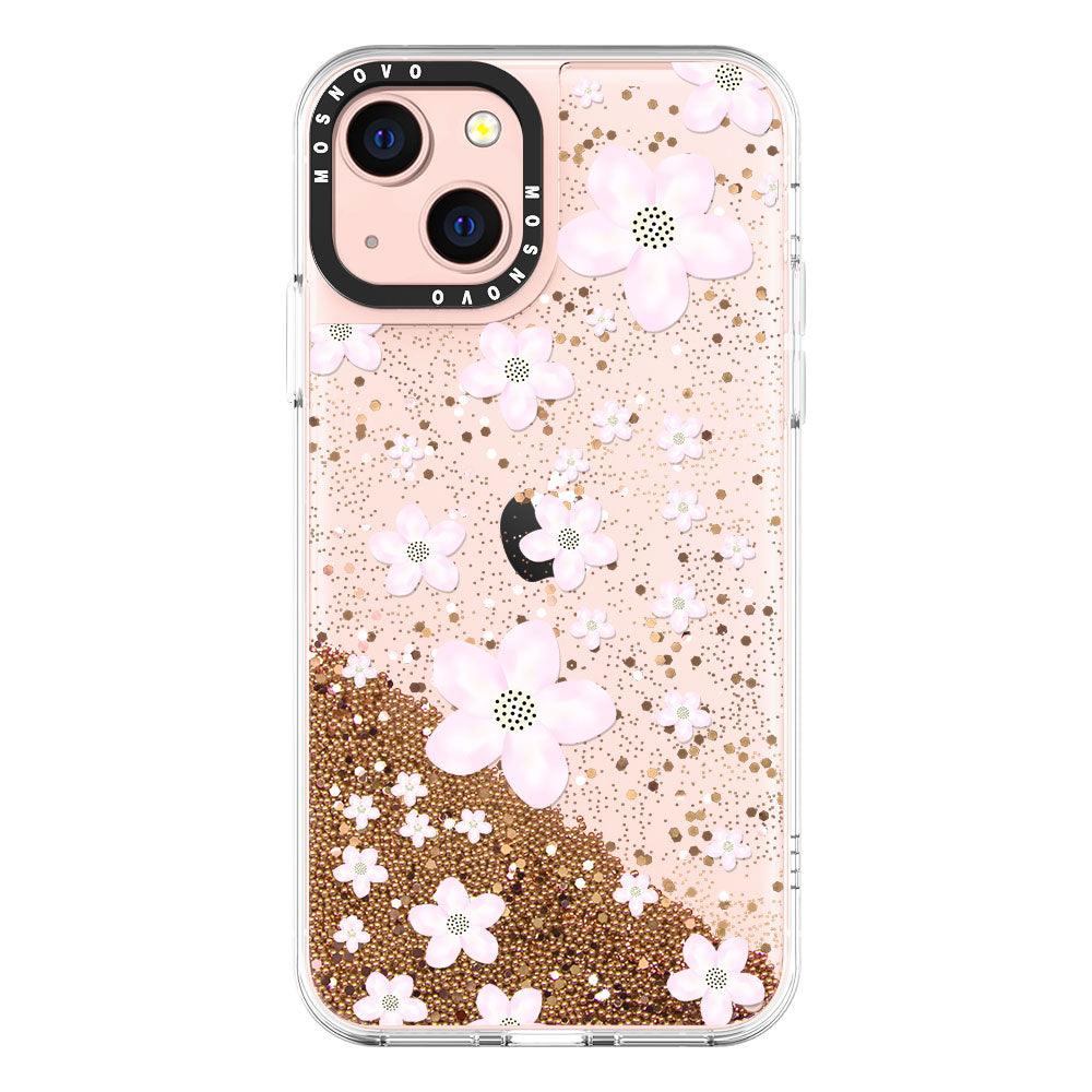 Pink Cherry Blossoms Glitter Phone Case - iPhone 13 Case - MOSNOVO