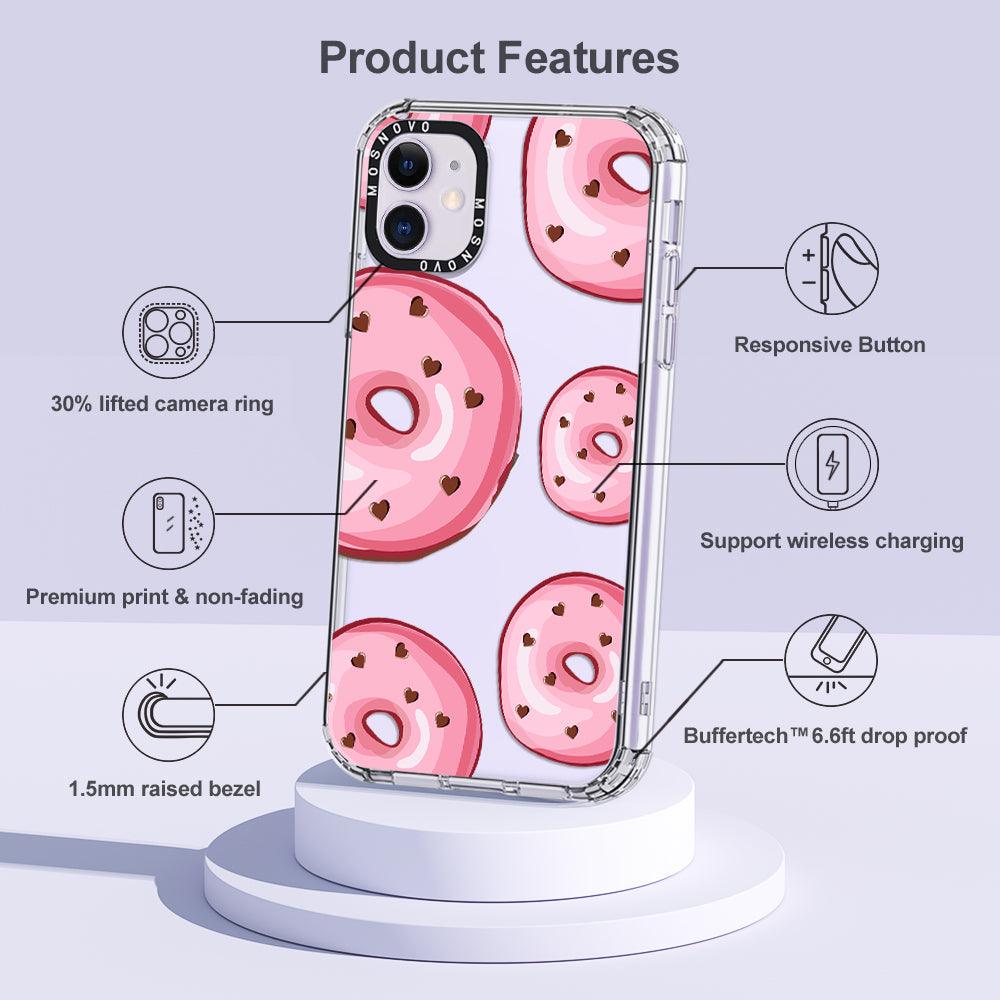 Pink Donuts Phone Case - iPhone 11 Case - MOSNOVO