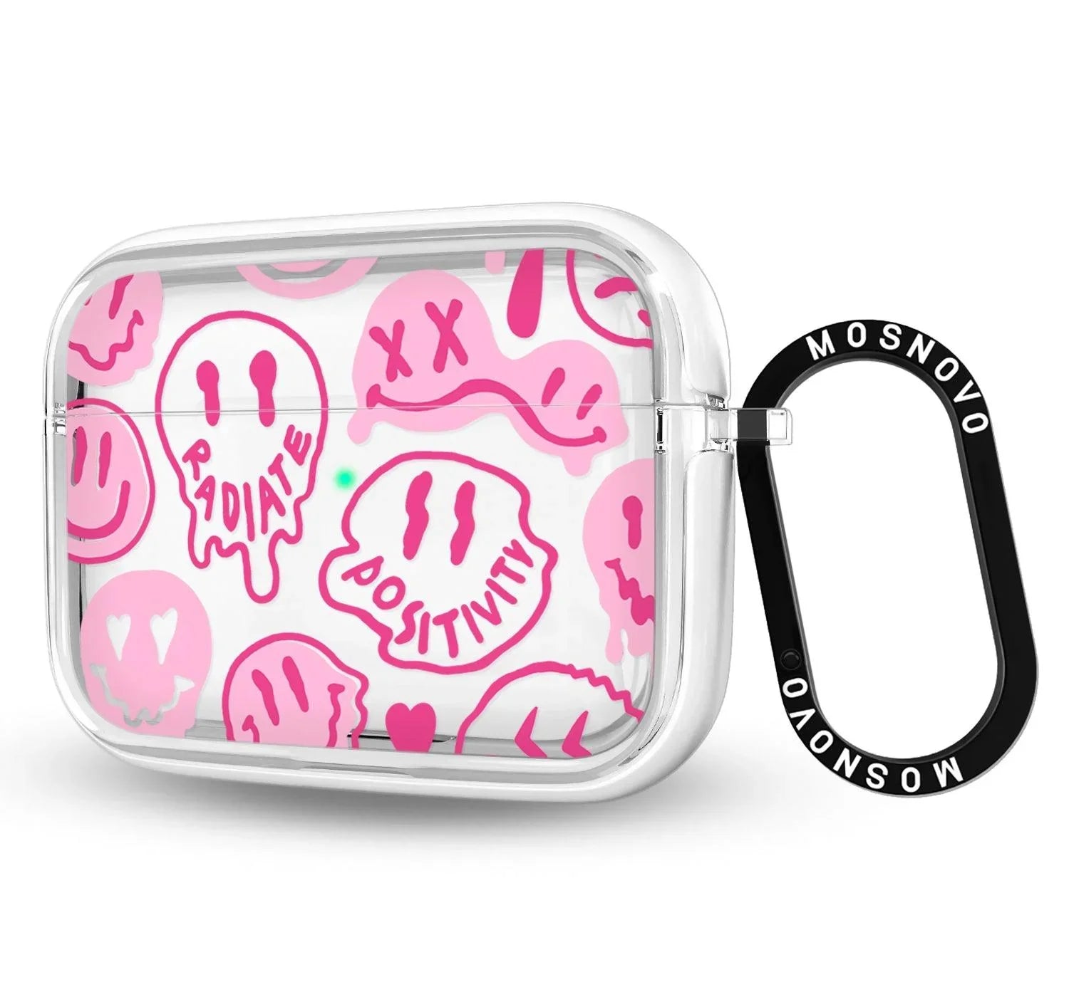 Pink Dripping Smiles Positivity Radiate Face AirPods Pro Case