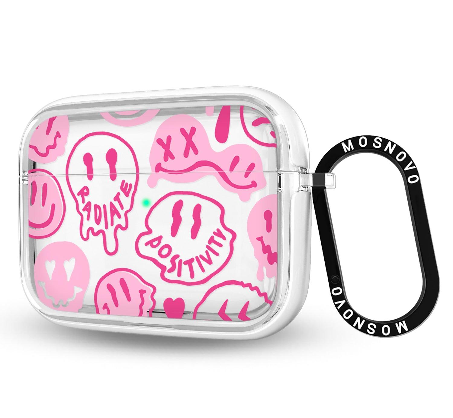 Pink Dripping Smiles Positivity Radiate Face AirPods Pro Case - MOSNOVO