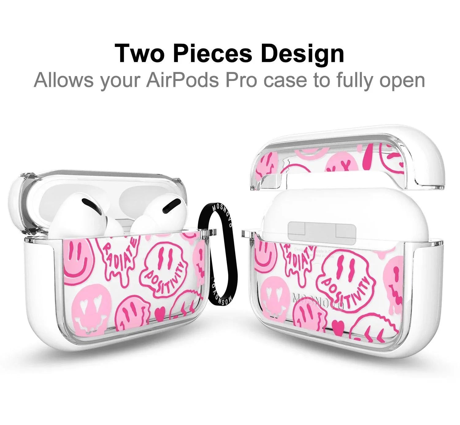 Pink Dripping Smiles Positivity Radiate Face AirPods Pro Case