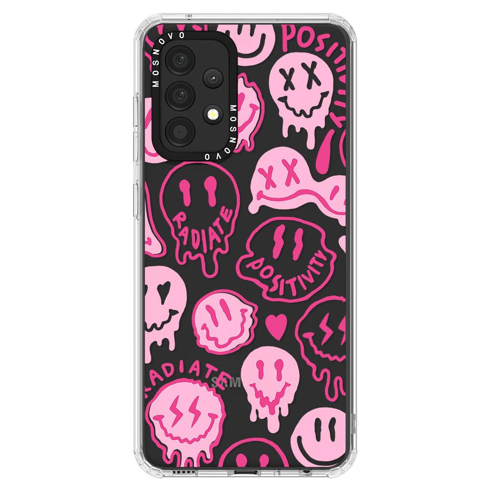 Pink Dripping Smiles Positivity Radiate Face Phone Case - Samsung Galaxy A52 & A52s Case - MOSNOVO