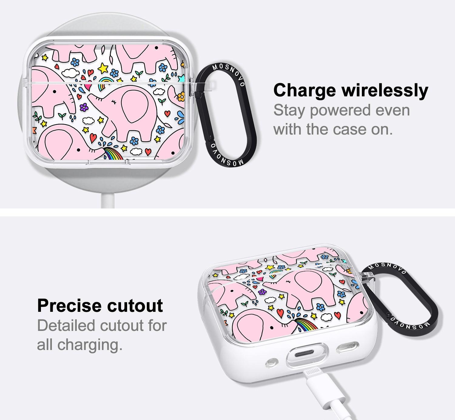 Pink Elephant AirPods Pro 2 Case (2nd Generation) - MOSNOVO