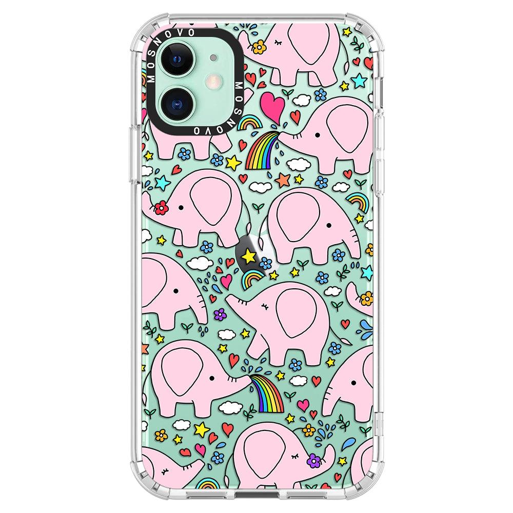 Pink Elephant Phone Case - iPhone 11 Case - MOSNOVO