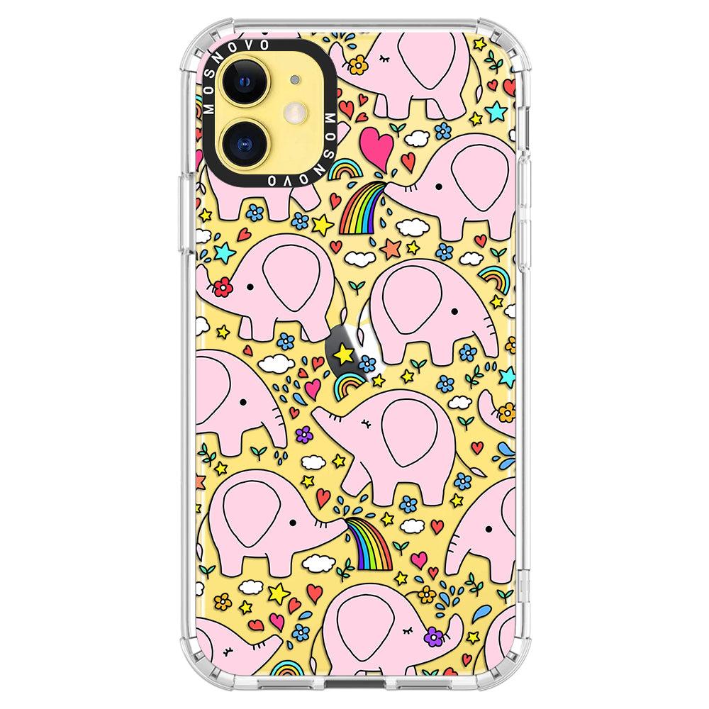 Pink Elephant Phone Case - iPhone 11 Case - MOSNOVO