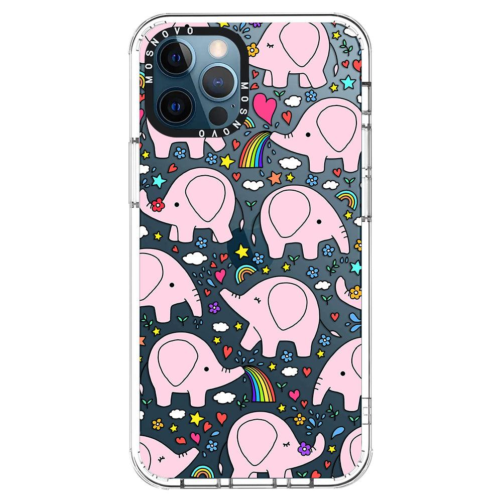 Pink Elephant Phone Case - iPhone 12 Pro Case - MOSNOVO