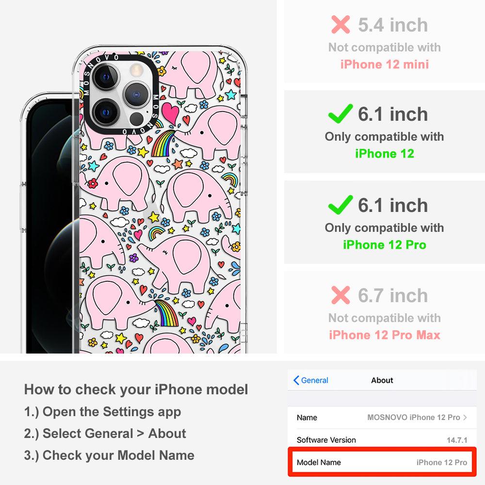Pink Elephant Phone Case - iPhone 12 Pro Case - MOSNOVO