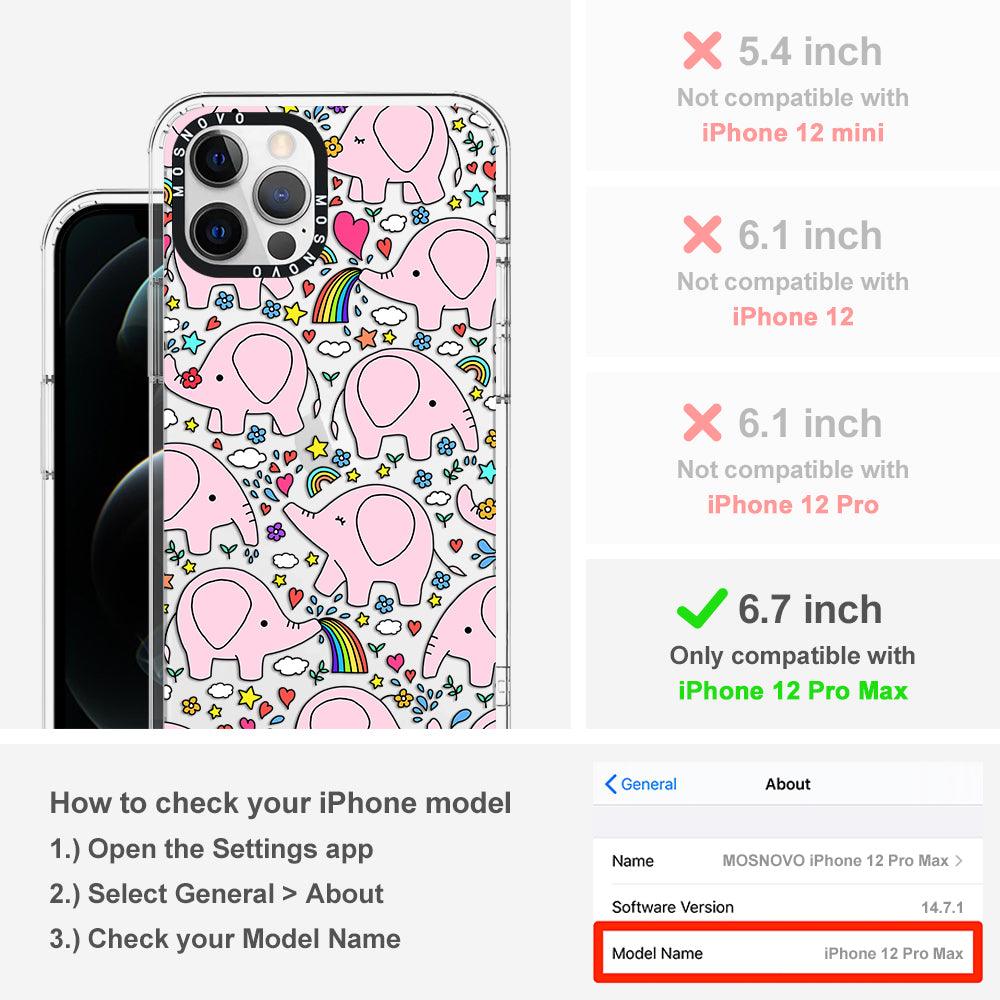 Pink Elephant Phone Case - iPhone 12 Pro Max Case - MOSNOVO