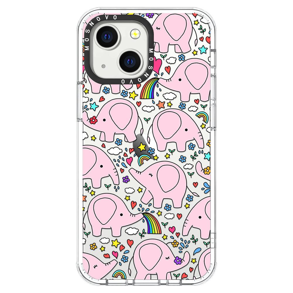 Pink Elephant Phone Case - iPhone 13 Mini Case - MOSNOVO