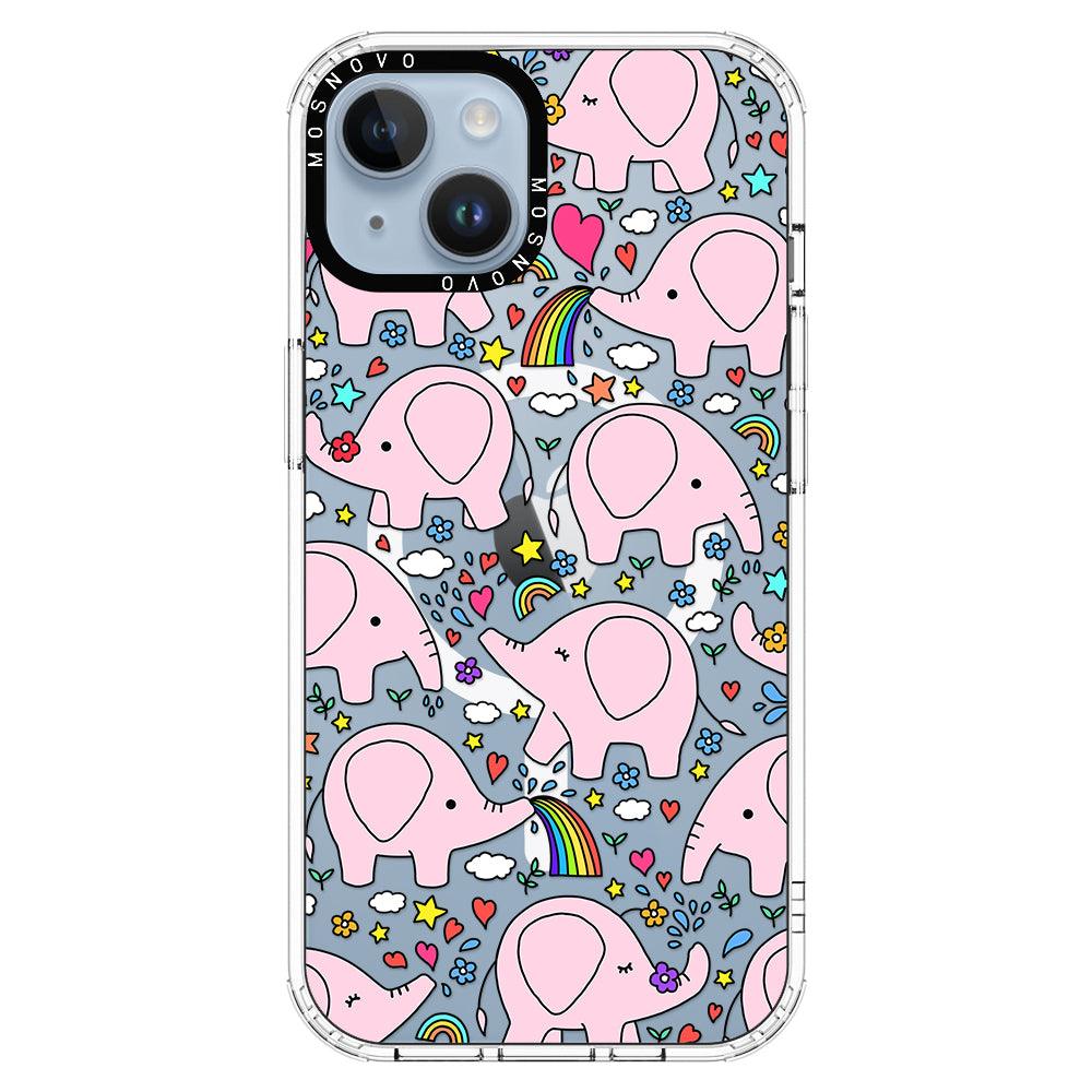 Pink Elephant Phone Case - iPhone 14 Plus Case - MOSNOVO