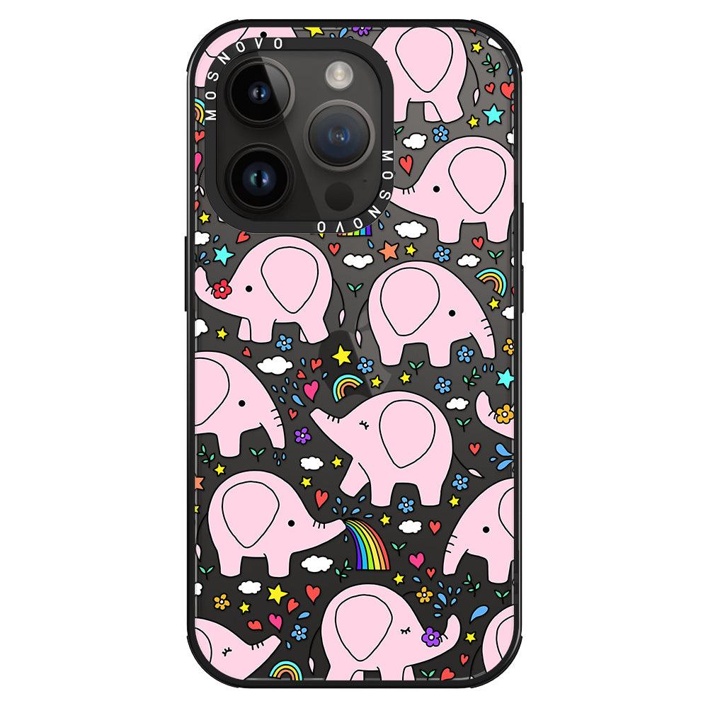 Pink Elephant Phone Case - iPhone 14 Pro Case - MOSNOVO