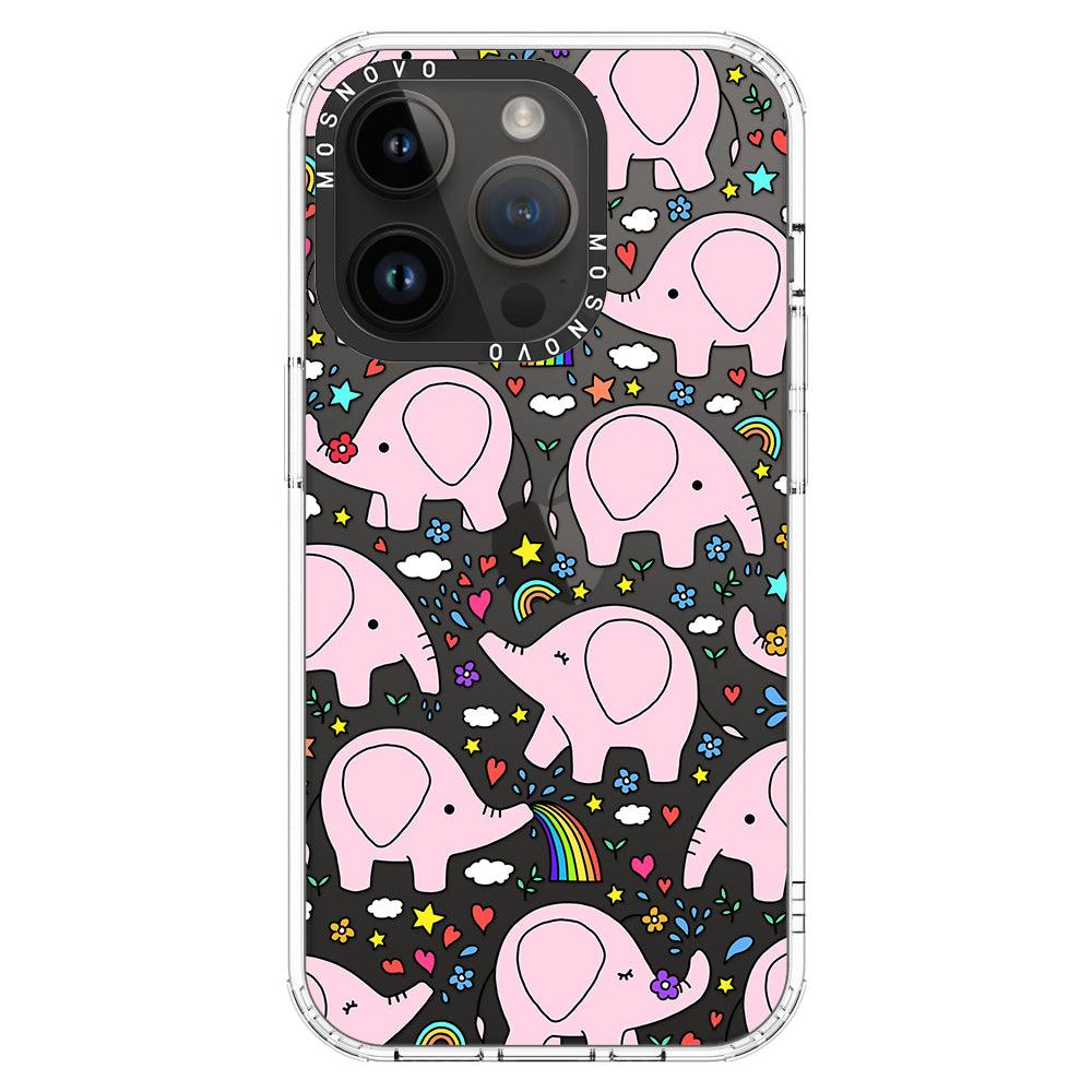 Pink Elephant Phone Case - iPhone 14 Pro Case - MOSNOVO
