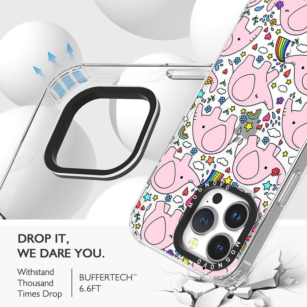 Pink Elephant Phone Case - iPhone 14 Pro Max Case - MOSNOVO