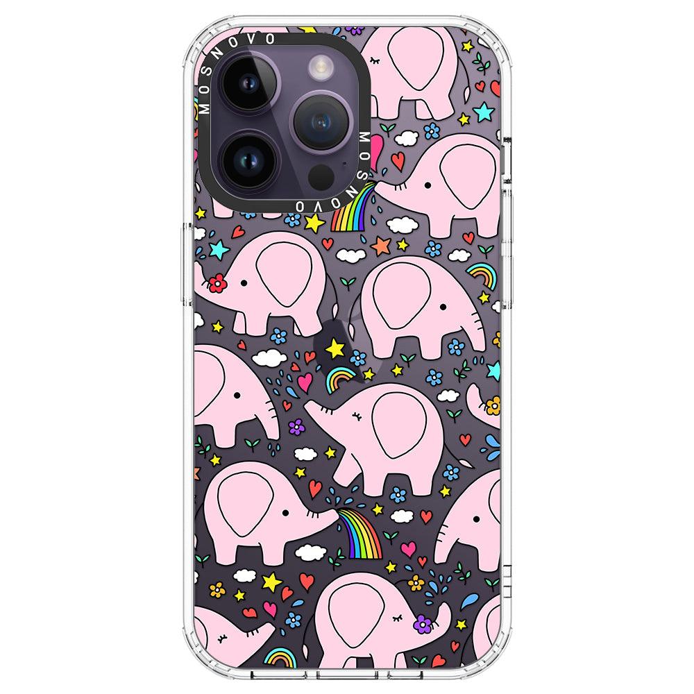 Pink Elephant Phone Case - iPhone 14 Pro Max Case - MOSNOVO