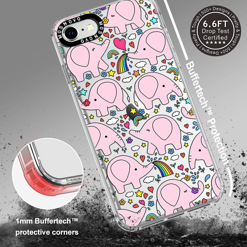 Pink Elephant Phone Case - iPhone SE 2020 Case - MOSNOVO