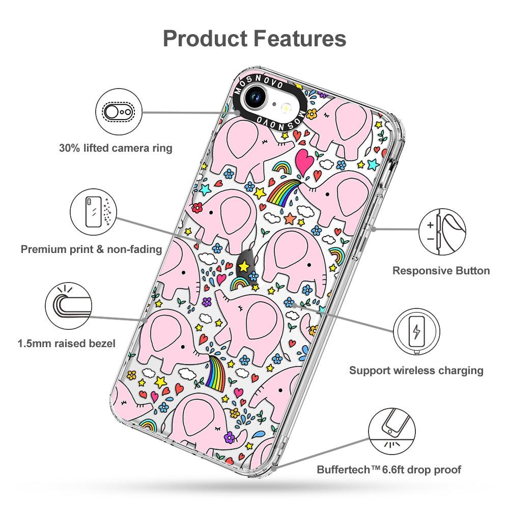 Pink Elephant Phone Case - iPhone SE 2020 Case - MOSNOVO