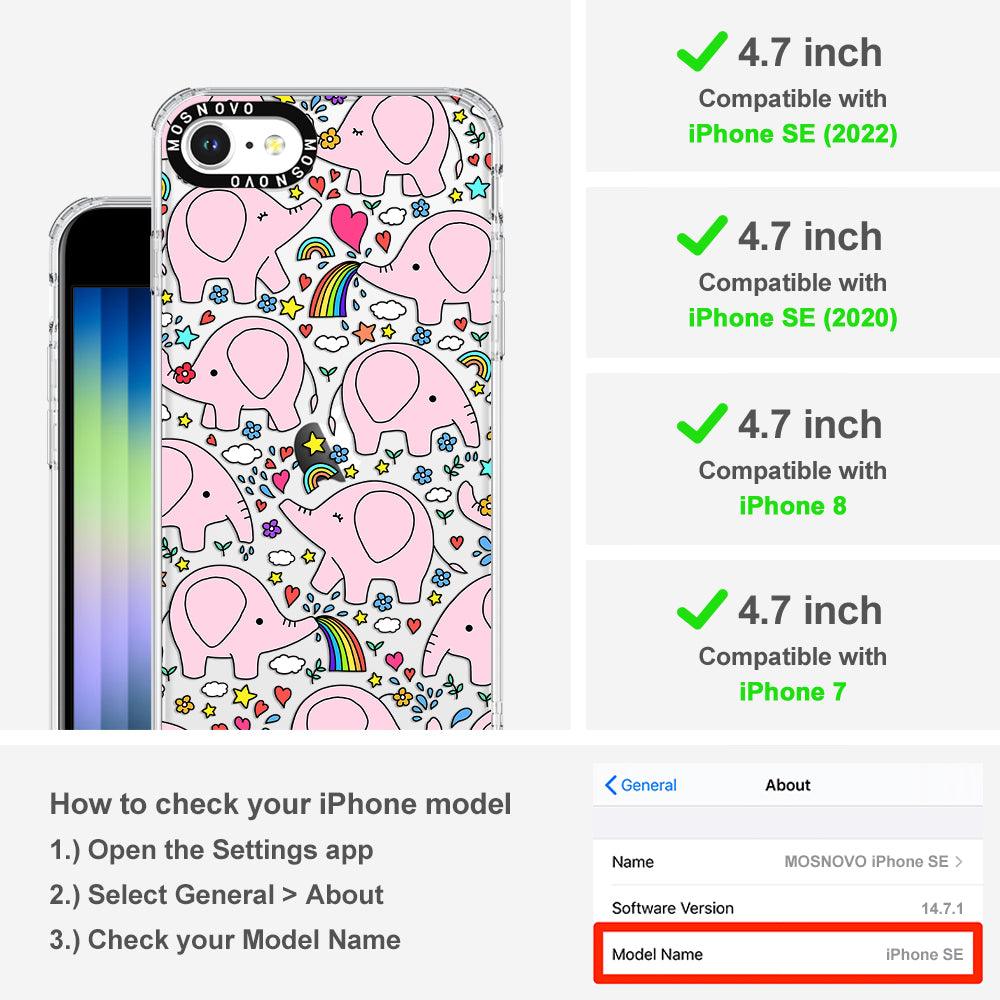 Pink Elephant Phone Case - iPhone SE 2022 Case - MOSNOVO
