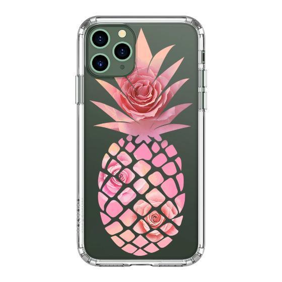 Pink Floral Pineapple Phone Case - iPhone 11 Pro Max Case - MOSNOVO