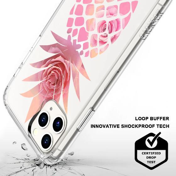 Pink Floral Pineapple Phone Case - iPhone 11 Pro Max Case - MOSNOVO