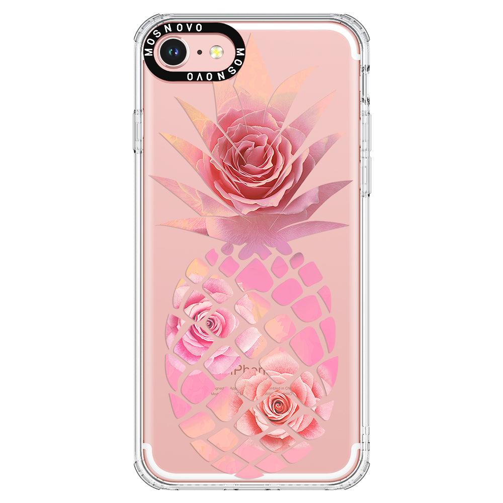 Pink Floral Pineapple Phone Case - iPhone 7 Case - MOSNOVO