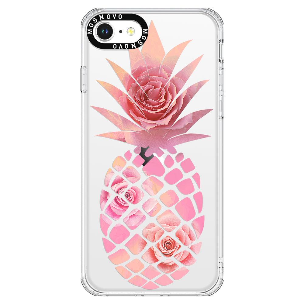 Pink Floral Pineapple Phone Case - iPhone 7 Case - MOSNOVO