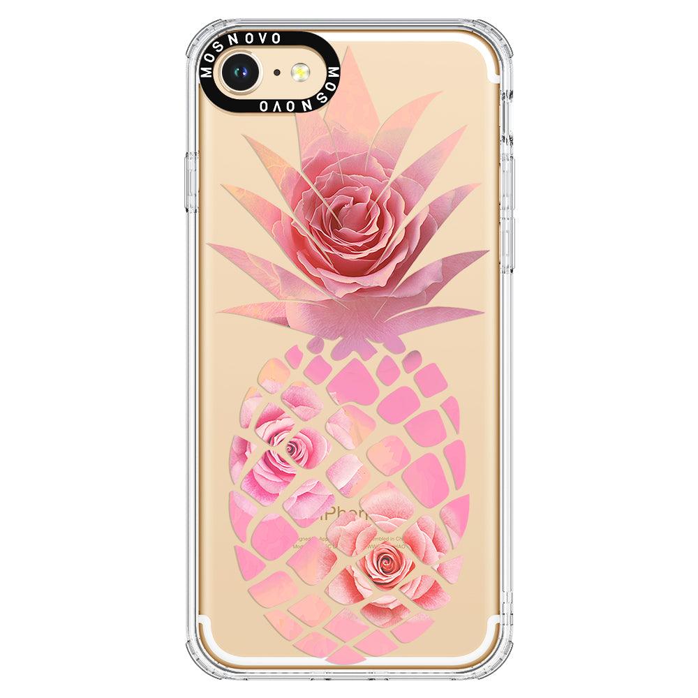 Pink Floral Pineapple Phone Case - iPhone 8 Case - MOSNOVO