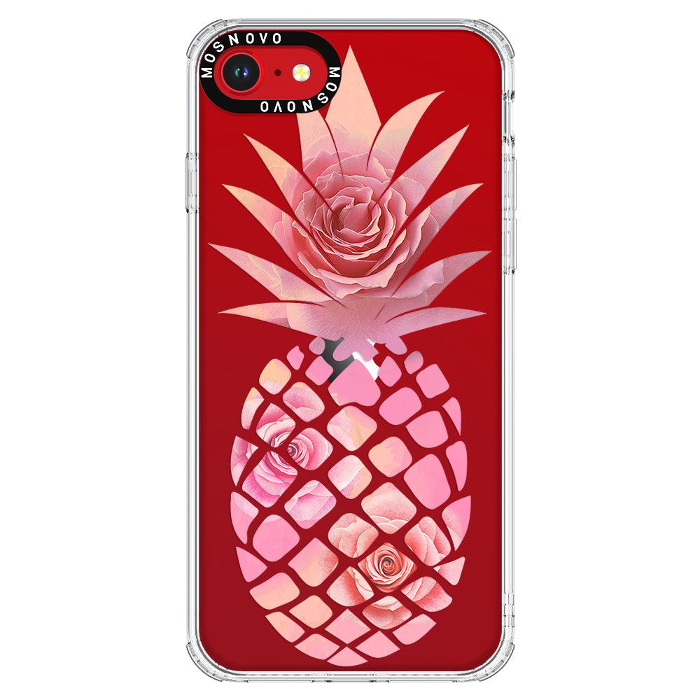 Pink Floral Pineapple Phone Case - iPhone SE 2020 Case - MOSNOVO
