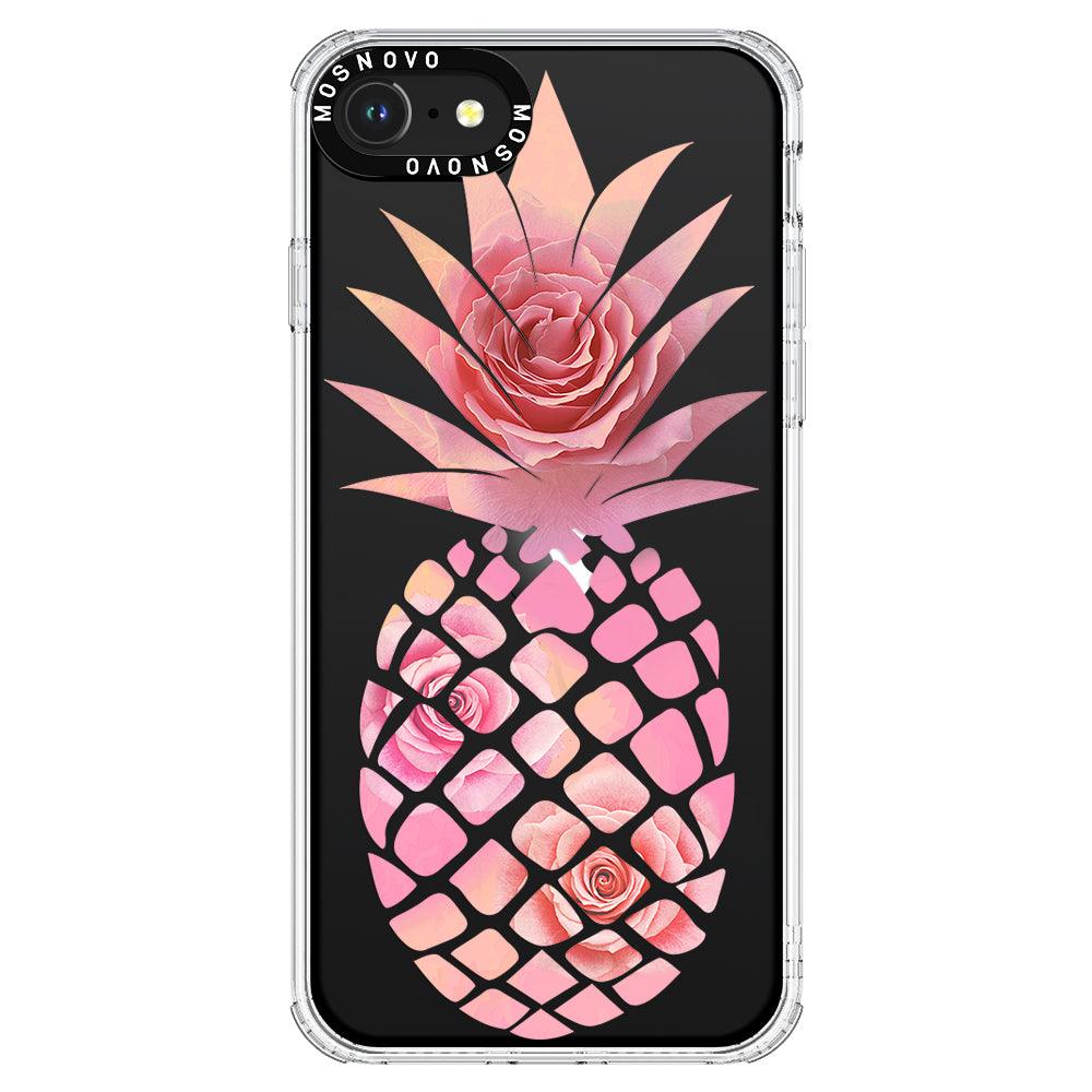Pink Floral Pineapple Phone Case - iPhone SE 2022 Case - MOSNOVO