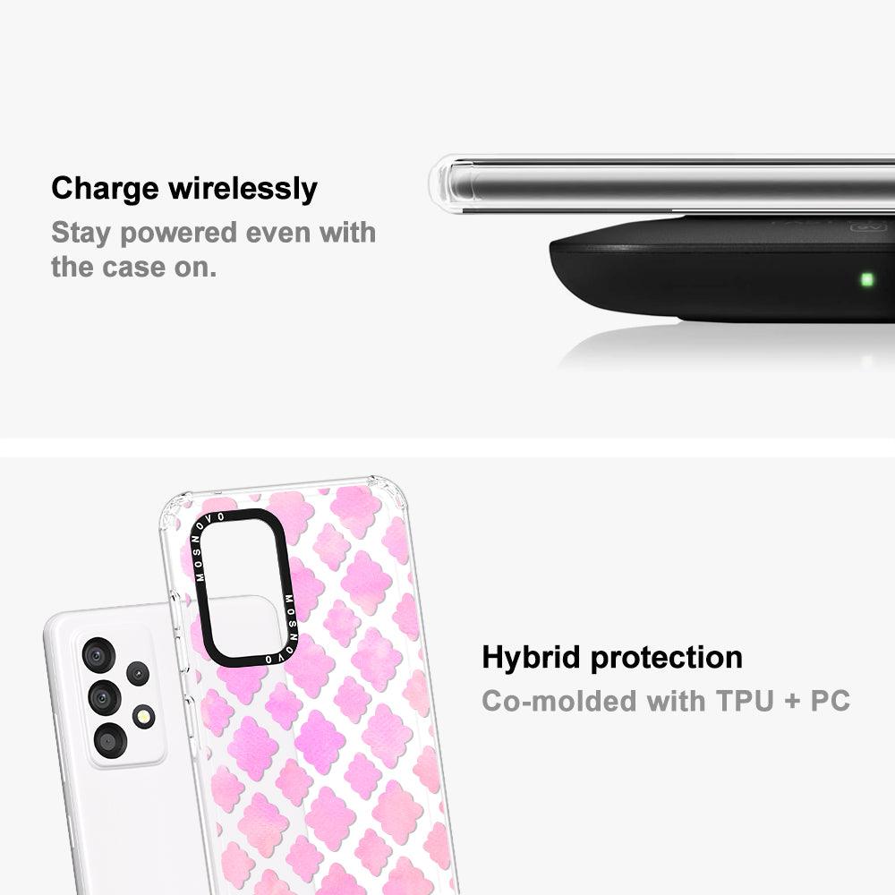 Pink Flower Diamond Phone Case - Samsung Galaxy A52 & A52s Case - MOSNOVO