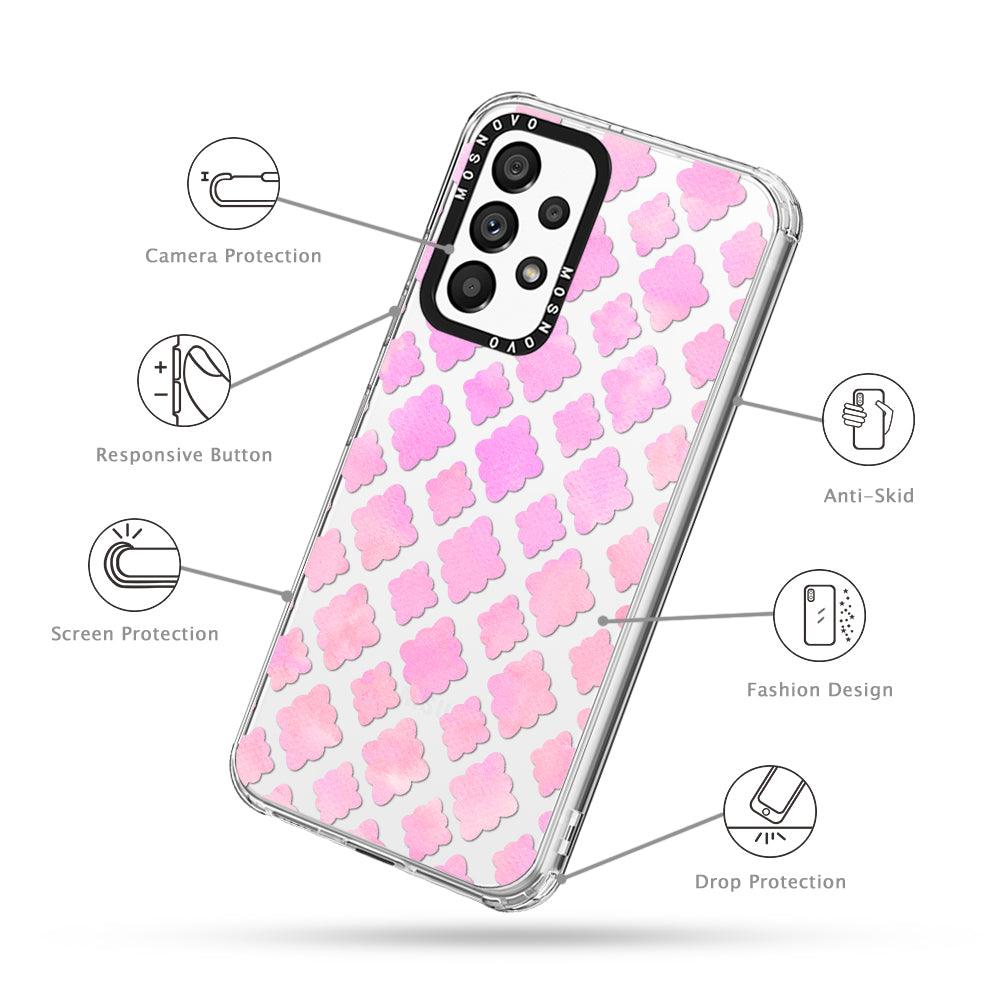 Pink Flower Diamond Phone Case - Samsung Galaxy A53 Case - MOSNOVO