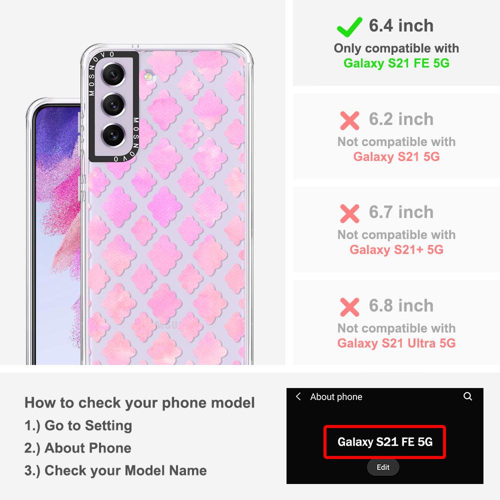 Pink Flower Diamond Phone Case - Samsung Galaxy S21 FE Case - MOSNOVO