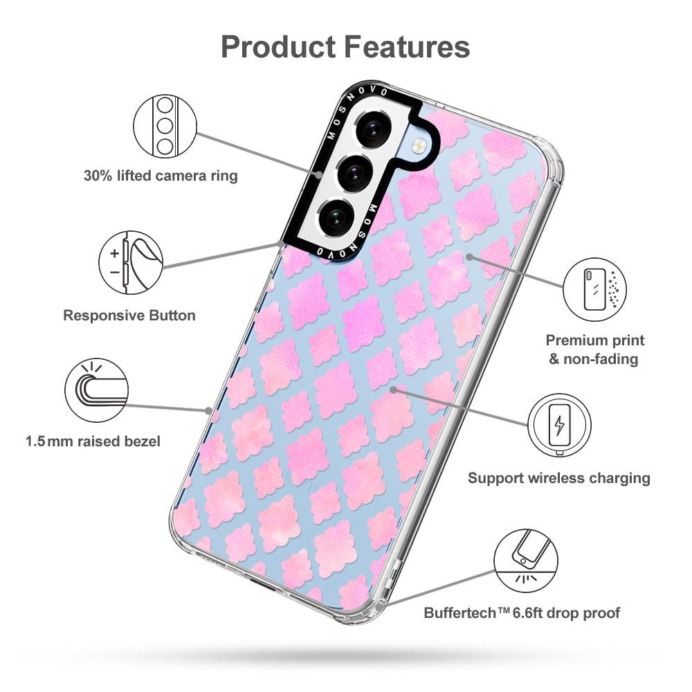 Flower Diamond Pattern Phone Case - Samsung Galaxy S22 Plus Case - MOSNOVO