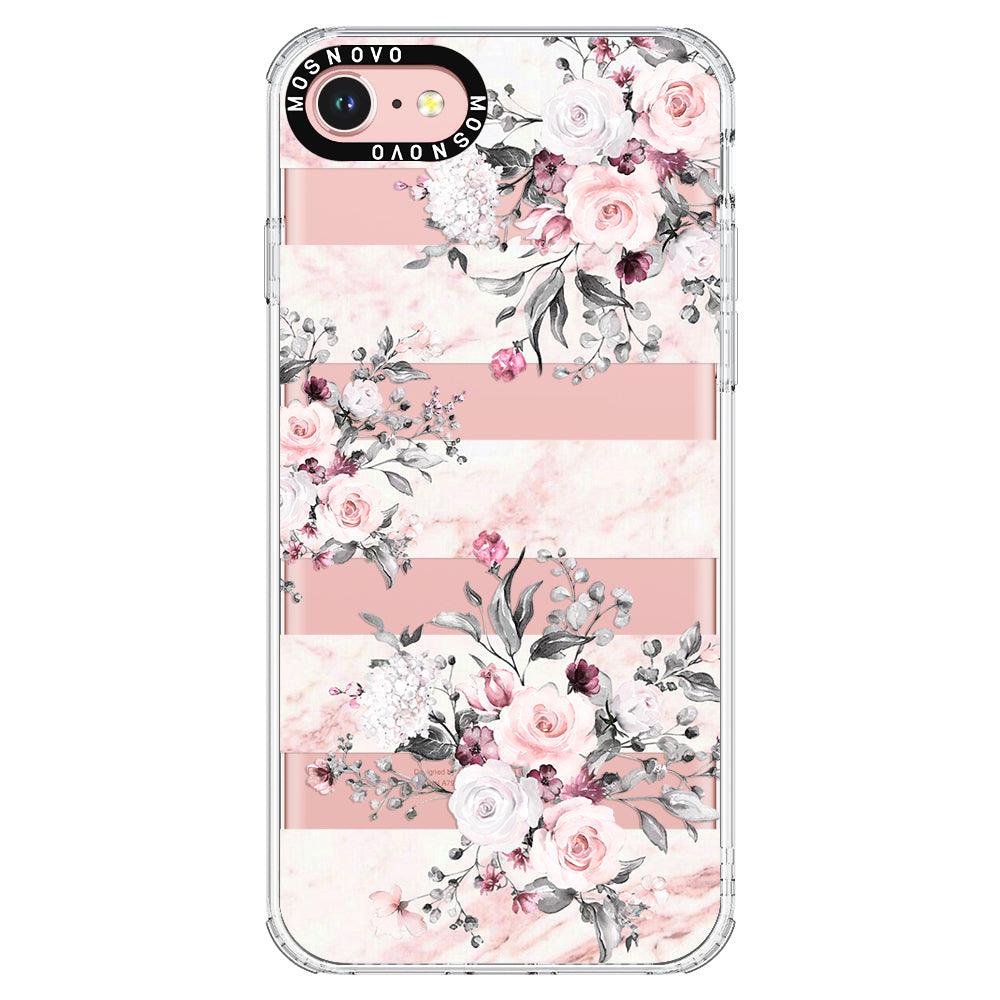 Pink Marble Flowers Phone Case - iPhone 8 Case - MOSNOVO