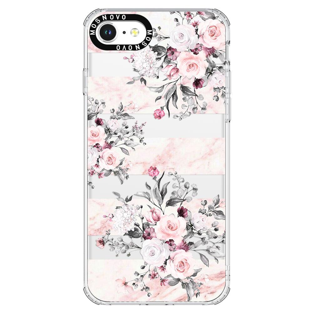 Pink Marble Flowers Phone Case - iPhone SE 2022 Case - MOSNOVO