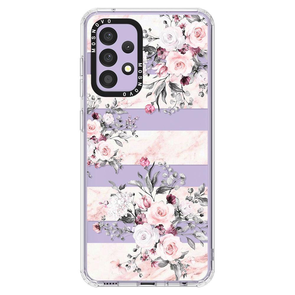 Pink Flower Marble Phone Case - Samsung Galaxy A52 & A52s Case - MOSNOVO
